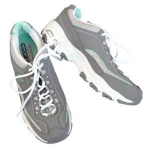 Like New Skechers D’Lites - Lifesaver Sneakers Grey Mint Size 10